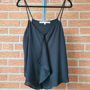 L Rachel Roy Black Tank Top Ruffle Camisole